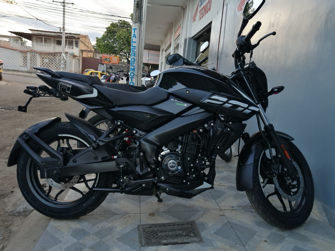 Bajaj Pulsar NS200 in a showroom